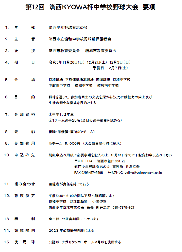 大会要項